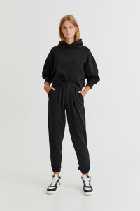 Basic Colored Sweatpants With Elastic Hems alt=