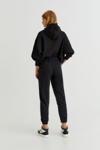 Basic Colored Sweatpants With Elastic Hems alt=