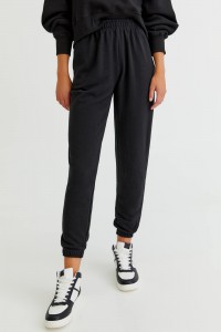 Basic Colored Sweatpants With Elastic Hems alt=